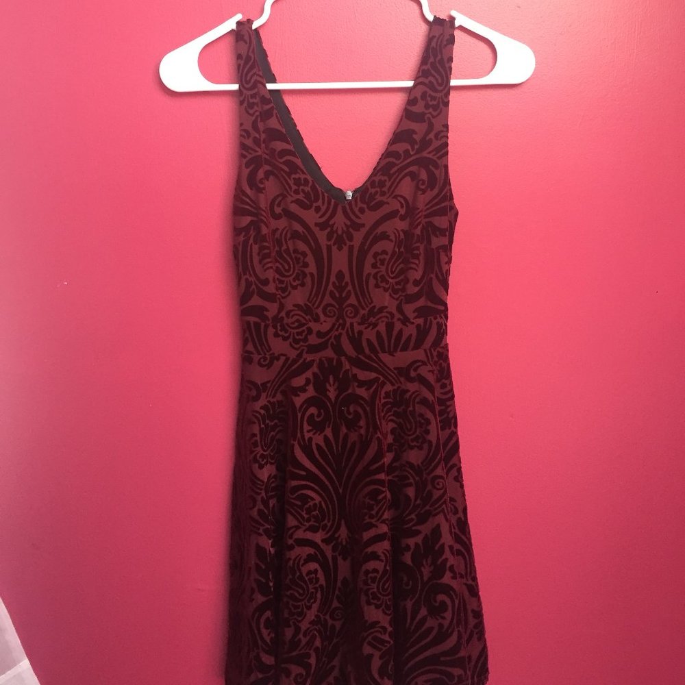 Aqua Red Velvet Dress